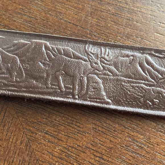 NWT Dogs My Love Brown Leather Tooled Adjustable Collar - Picture 6 of 12